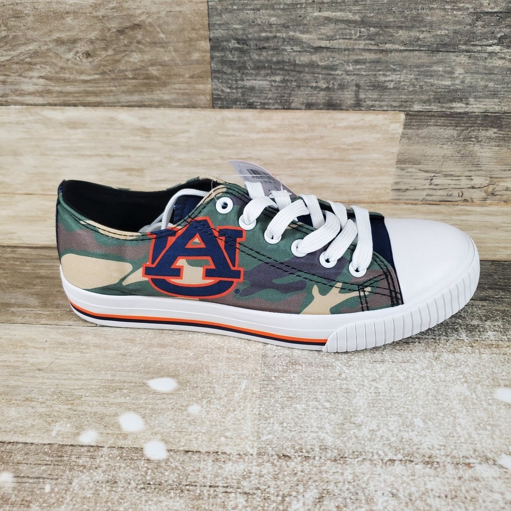 Auburn Camo Low-Top Women's Sneaker - Green/Orange